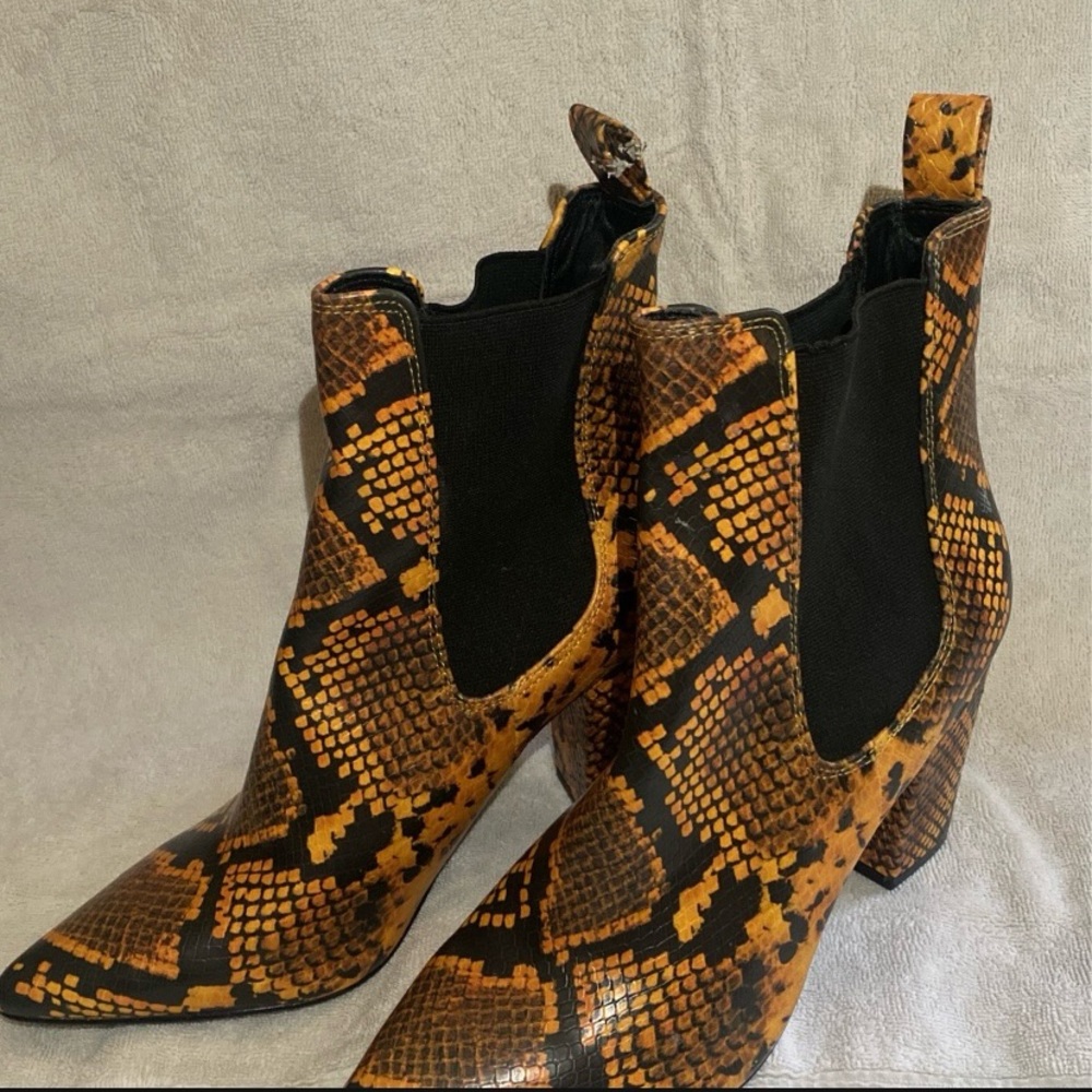 snake skin booties